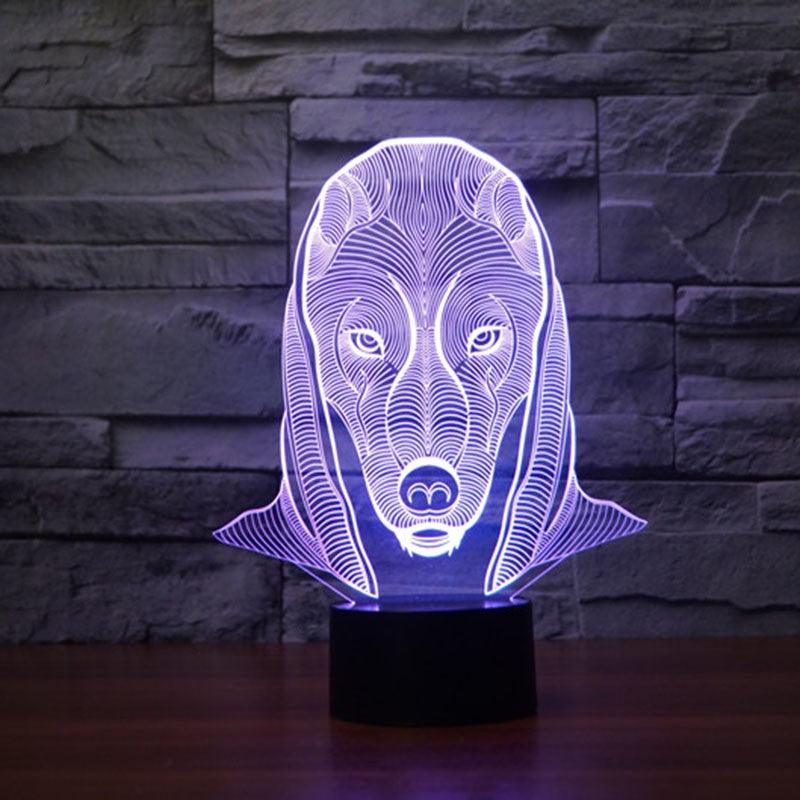 Geometric Wolf LED Lamp-3D Optical Lamp