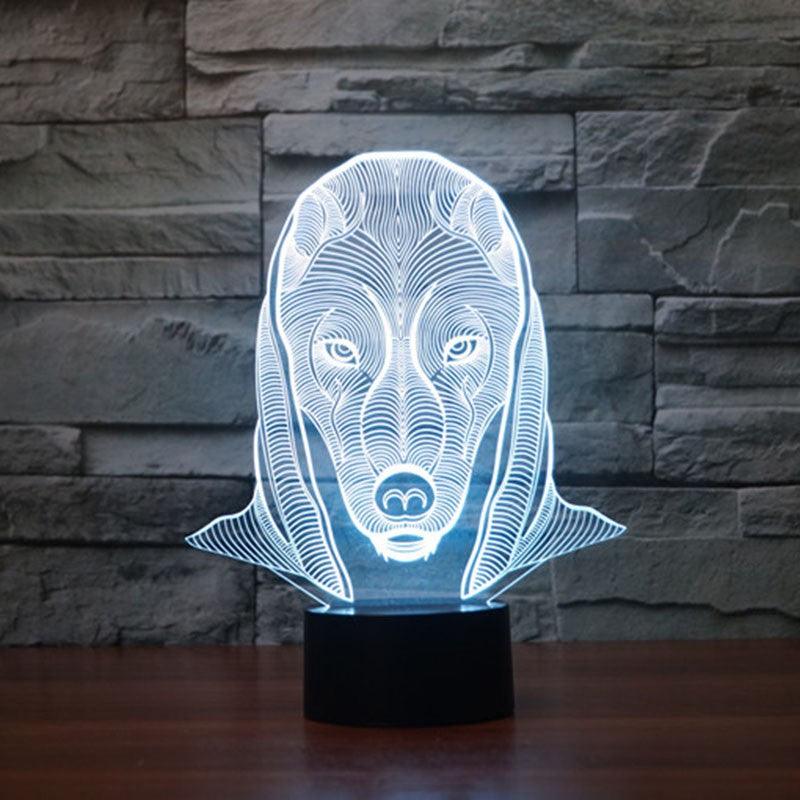 Geometric Wolf LED Lamp-3D Optical Lamp