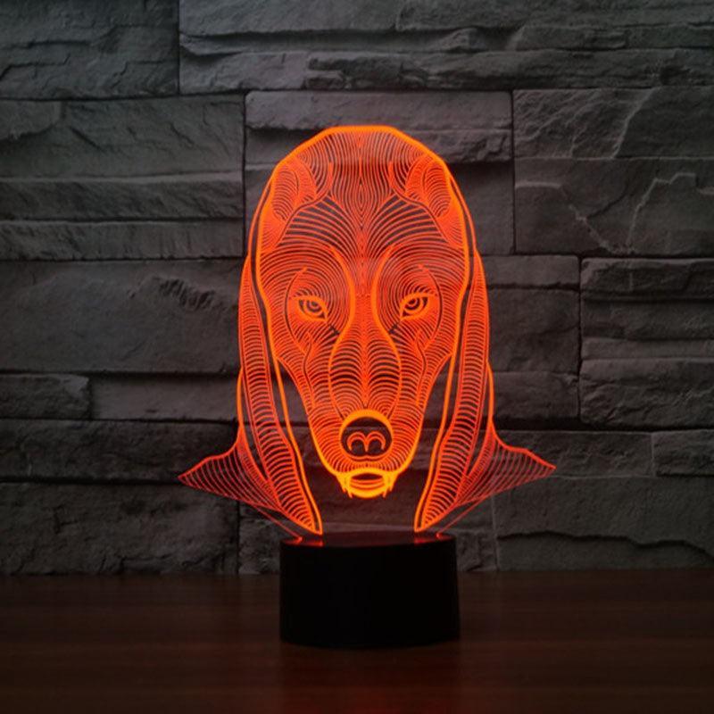 Geometric Wolf LED Lamp-3D Optical Lamp
