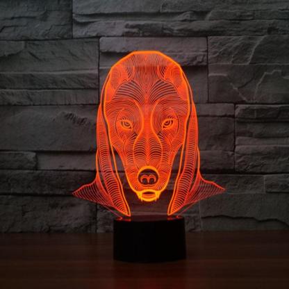 Geometric Wolf LED Lamp-3D Optical Lamp