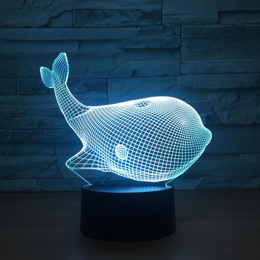 Adorable Whale 3D Optical Illusion Lamp-3D Optical Lamp