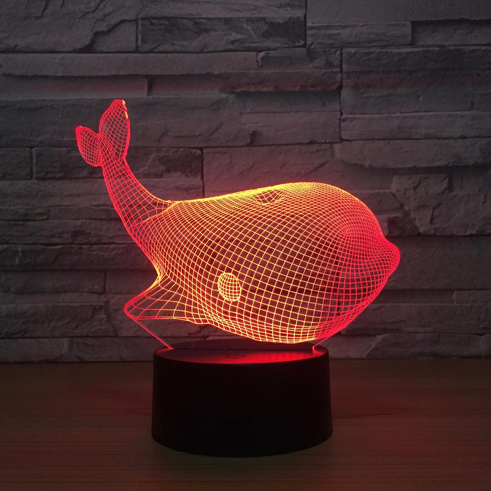 Adorable Whale 3D Optical Illusion Lamp-3D Optical Lamp