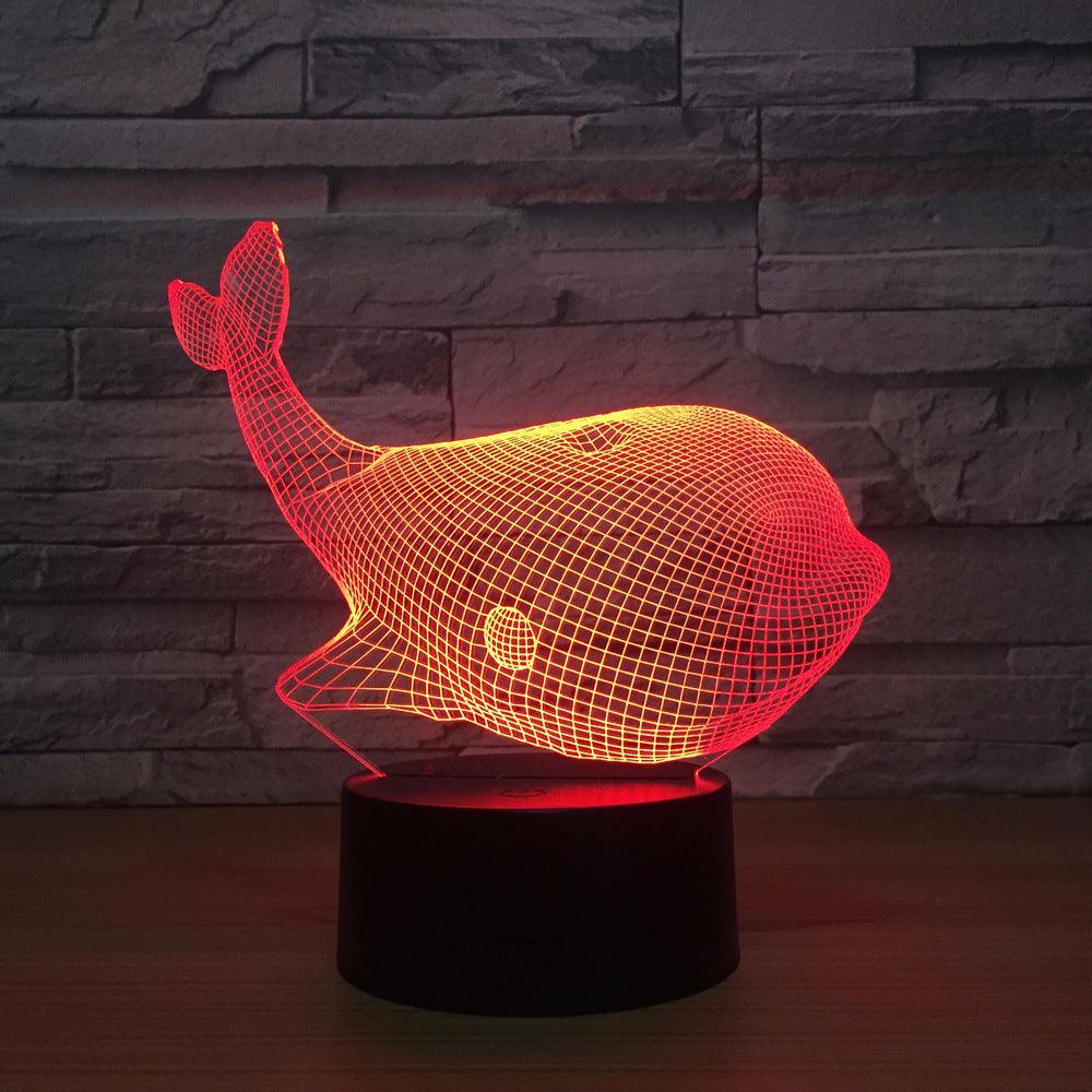 Adorable Whale 3D Optical Illusion Lamp-3D Optical Lamp