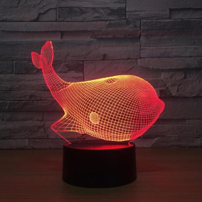 Adorable Whale 3D Optical Illusion Lamp-3D Optical Lamp