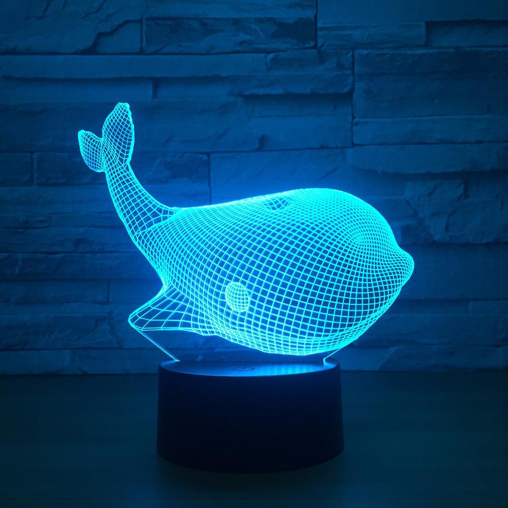 Adorable Whale 3D Optical Illusion Lamp-3D Optical Lamp