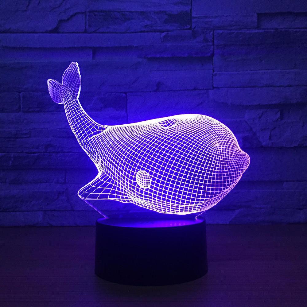 Adorable Whale 3D Optical Illusion Lamp-3D Optical Lamp