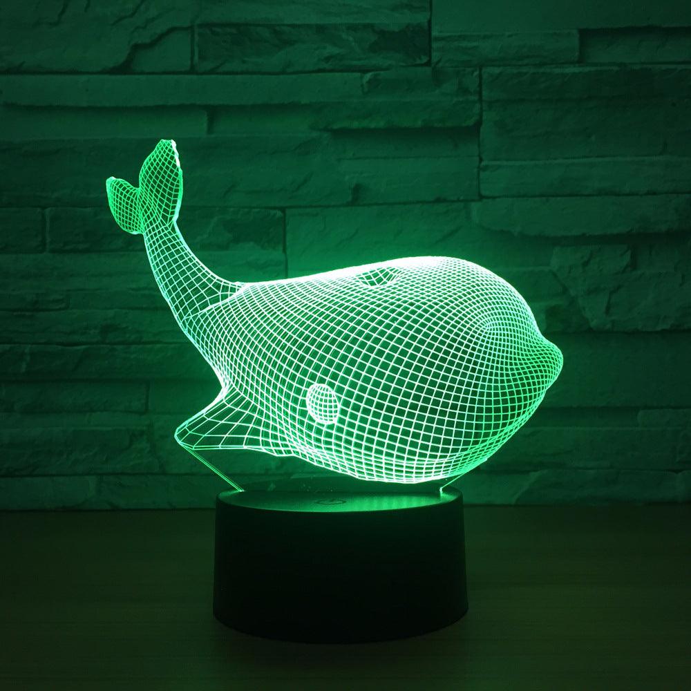 Adorable Whale 3D Optical Illusion Lamp-3D Optical Lamp