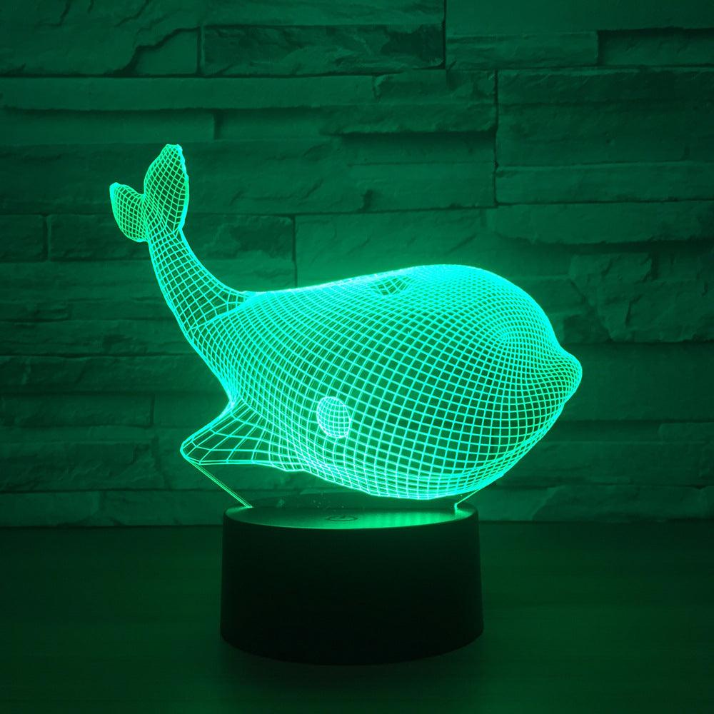Adorable Whale 3D Optical Illusion Lamp-3D Optical Lamp