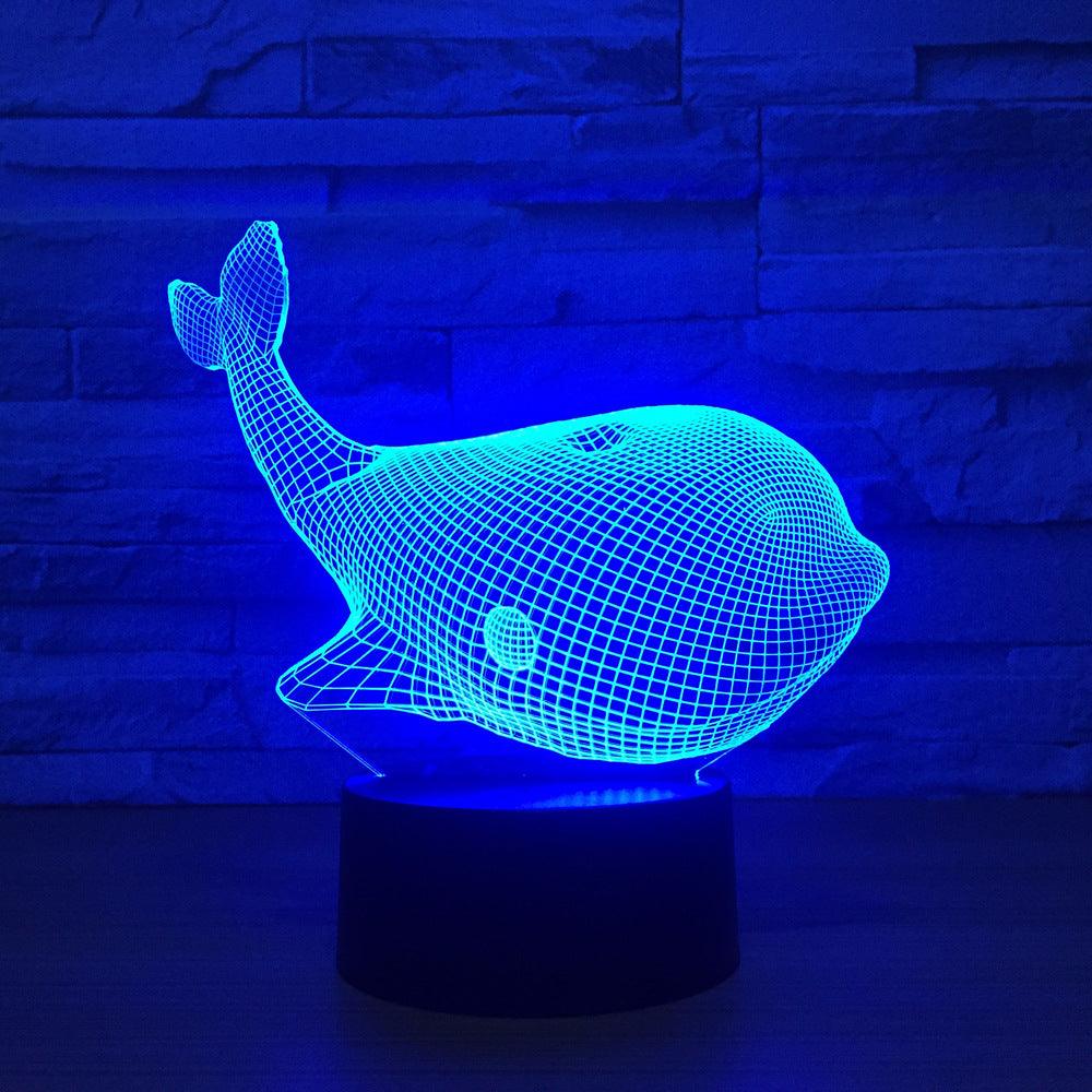 Adorable Whale 3D Optical Illusion Lamp-3D Optical Lamp