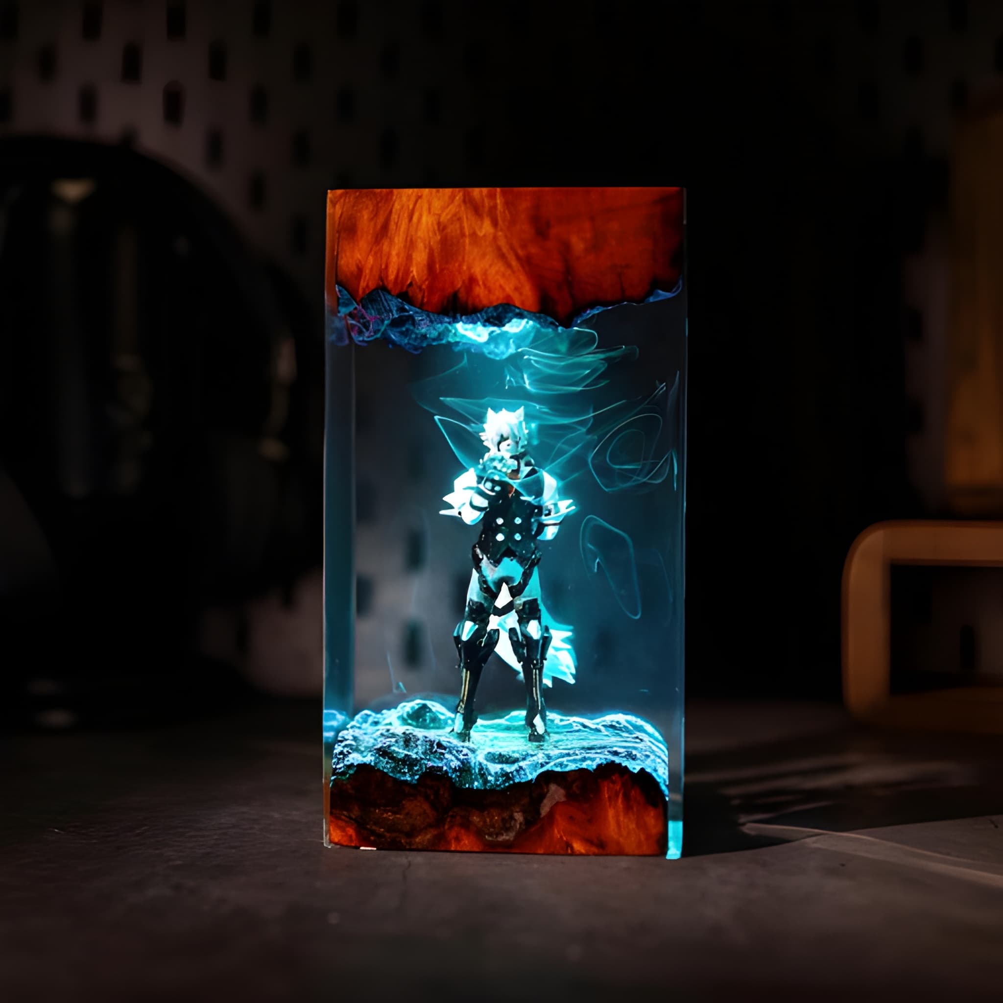 Handmade Wolf Sci Fi Game Lamp Desk Decor