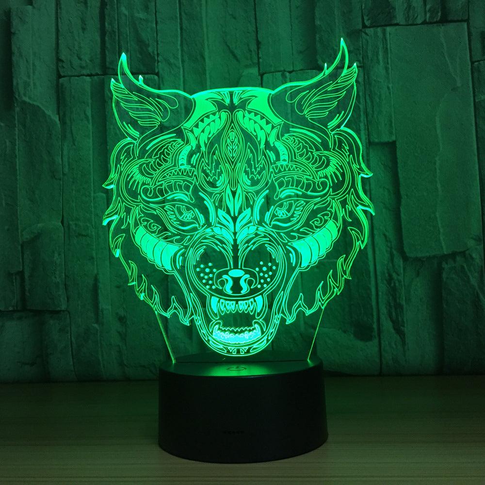 Murderous Wolf 3D Optical Illusion Lamp - 3D Optical Lamp