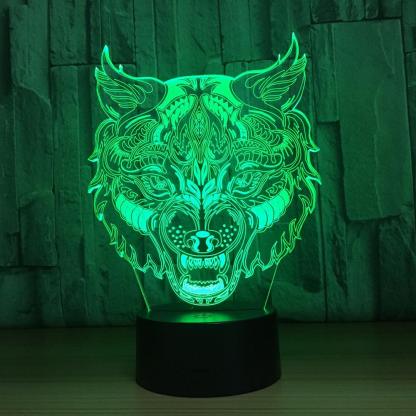 Murderous Wolf 3D Optical Illusion Lamp - 3D Optical Lamp