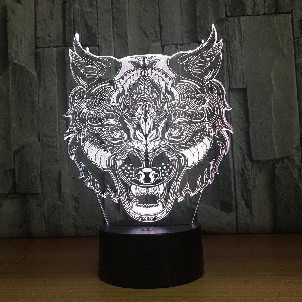 3D Tribal Wolf Lamp-3D Optical Lamp