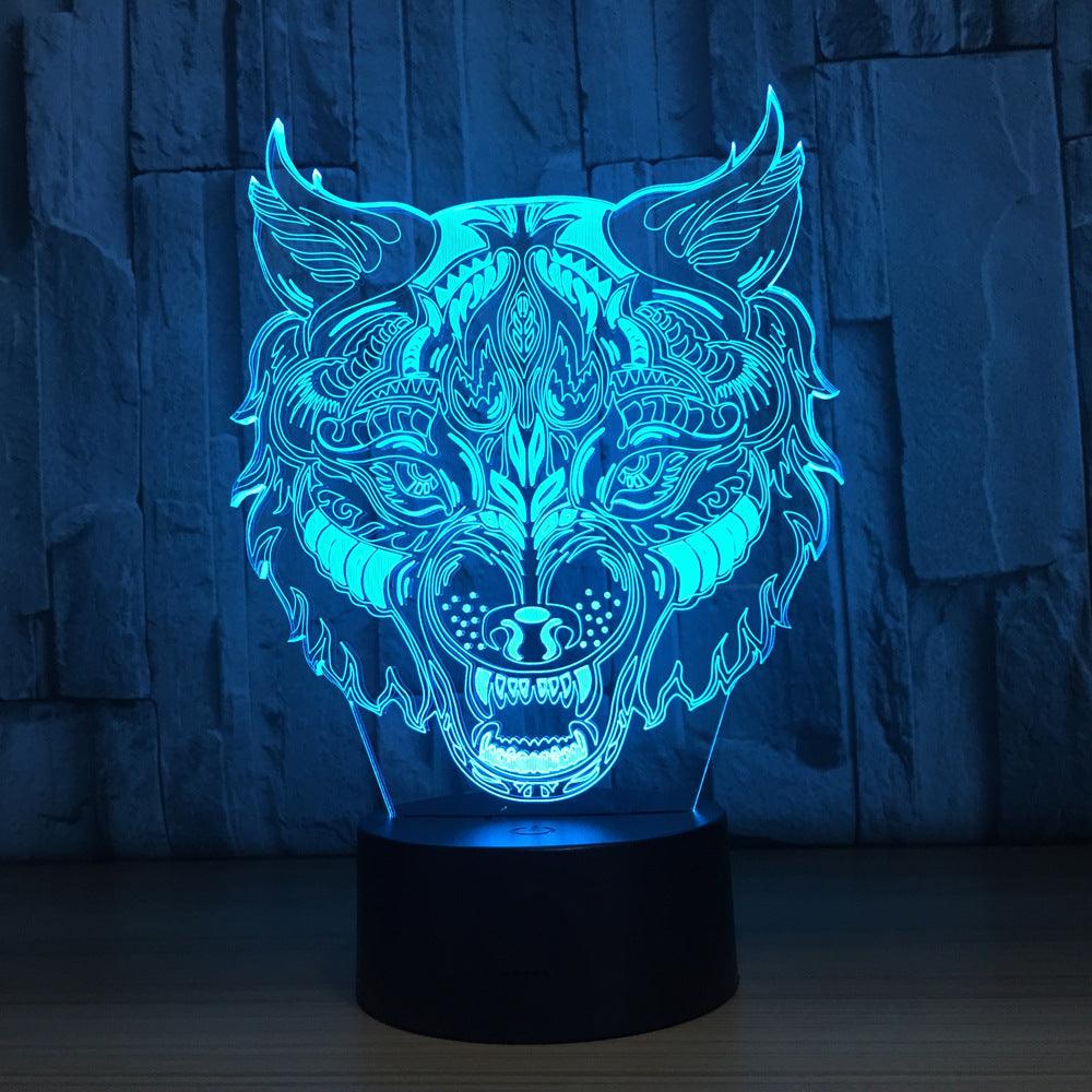 3D Tribal Wolf Lamp-3D Optical Lamp