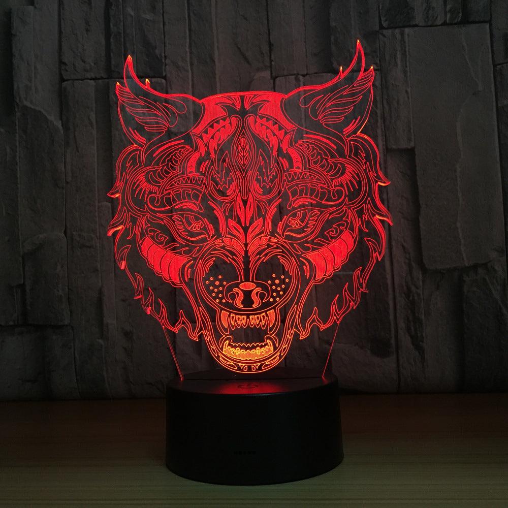 3D Tribal Wolf Lamp-3D Optical Lamp