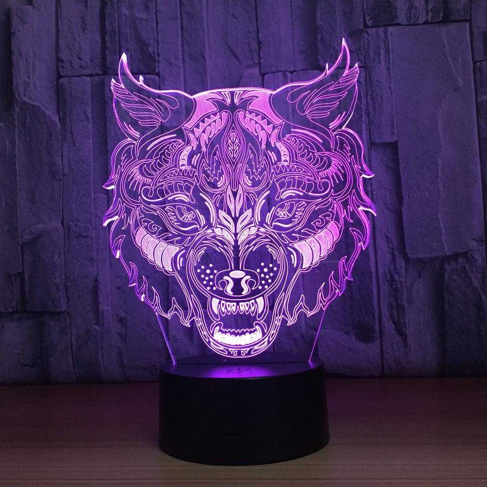 3D Tribal Wolf Lamp-3D Optical Lamp