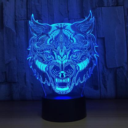 Murderous Wolf 3D Optical Illusion Lamp - 3D Optical Lamp