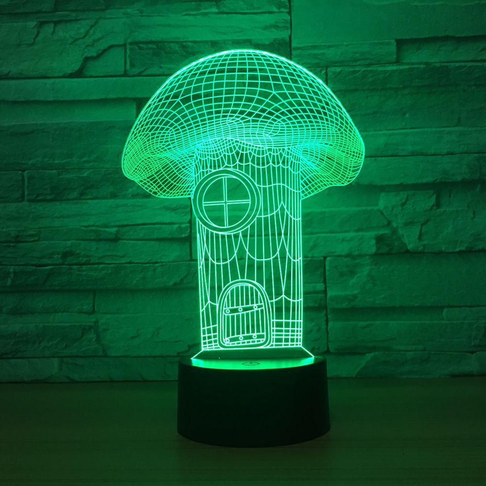 Mushroom House 3D Optical Illusion Lamp-3D Optical Lamp