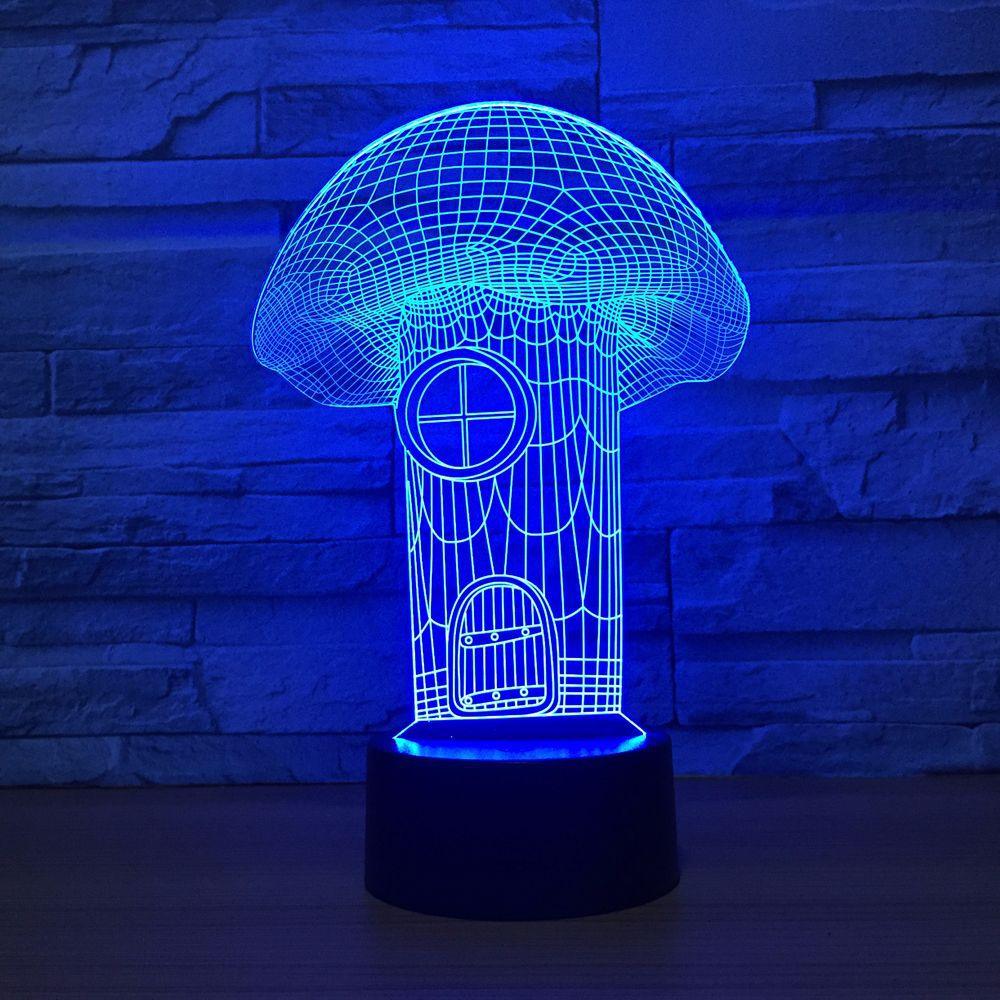 Mushroom House 3D Optical Illusion Lamp-3D Optical Lamp