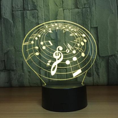 Sheet Music 3D Optical Illusion Lamp - 3D Optical Lamp