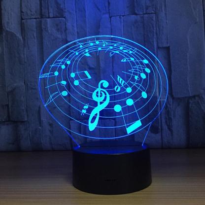 Sheet Music 3D Optical Illusion Lamp - 3D Optical Lamp
