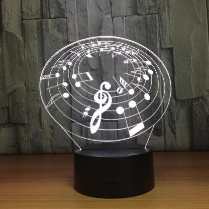 Sheet Music 3D Optical Illusion Lamp - 3D Optical Lamp