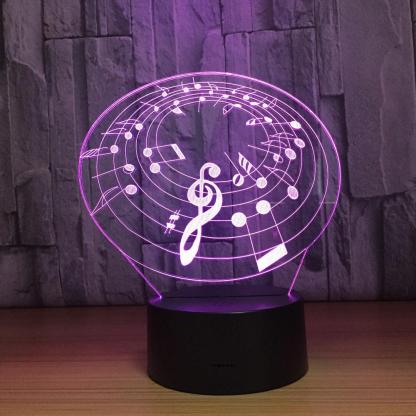 Sheet Music 3D Optical Illusion Lamp - 3D Optical Lamp