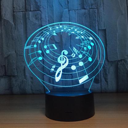 Sheet Music 3D Optical Illusion Lamp - 3D Optical Lamp