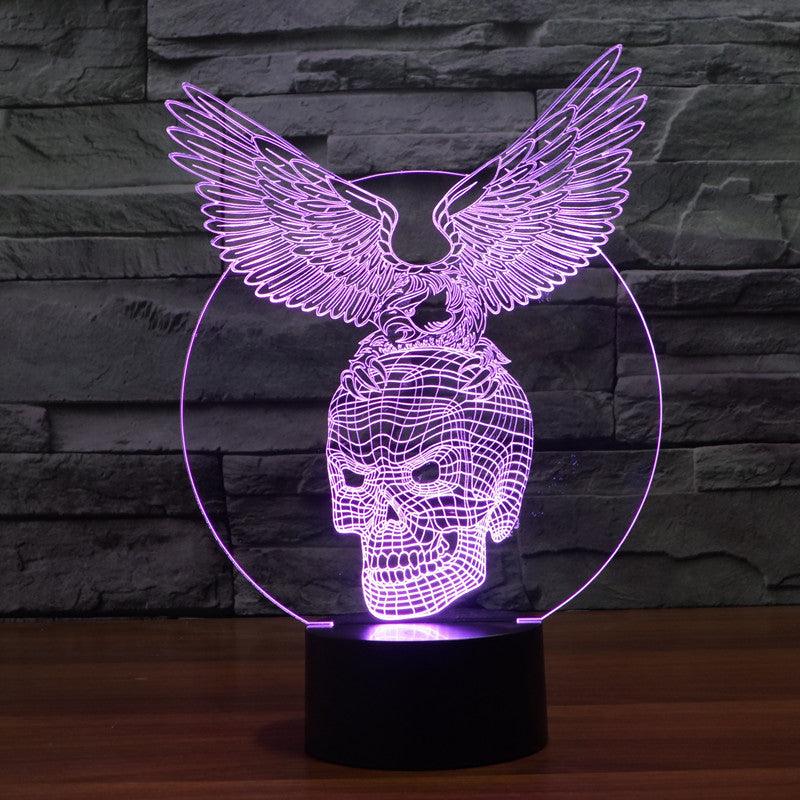 Metal Eagle Skull Lamp-3D Optical Lamp