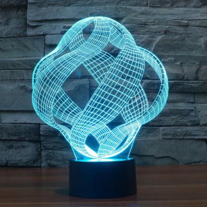 Abstract Crisscrossing Ribbon 3D Optical Illusion Lamp - 3D Optical Lamp