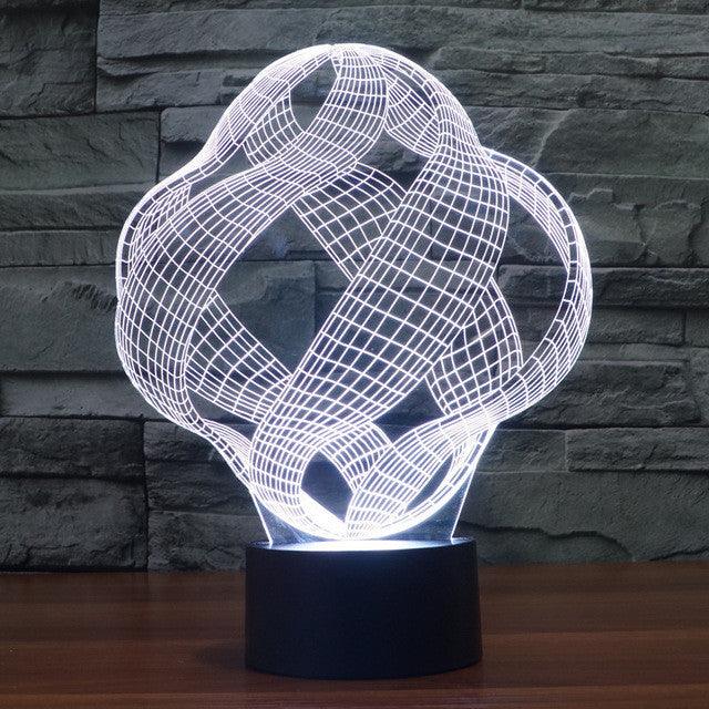 Abstract Crisscrossing Ribbon 3D Optical Illusion Lamp - 3D Optical Lamp