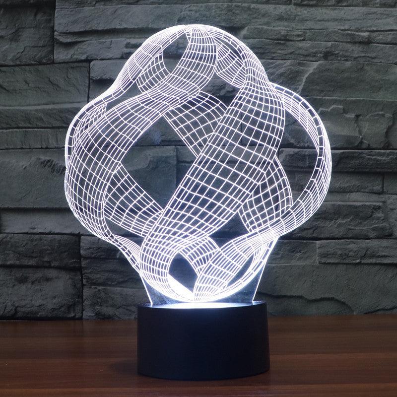 Abstract Crisscrossing Ribbon 3D Optical Illusion Lamp - 3D Optical Lamp