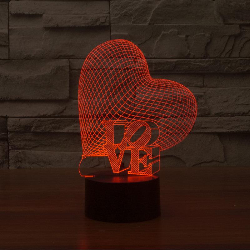 Sculpture 3D LED Lamp with Multicolor LED Display and Acrylic Design-3D Optical Lamp