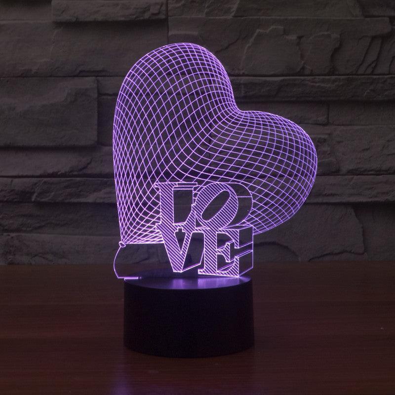 Sculpture 3D LED Lamp with Multicolor LED Display and Acrylic Design-3D Optical Lamp