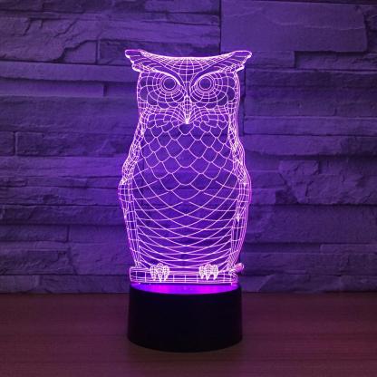 Adorable Owl 3D Optical Illusion Lamp - 3D Optical Lamp