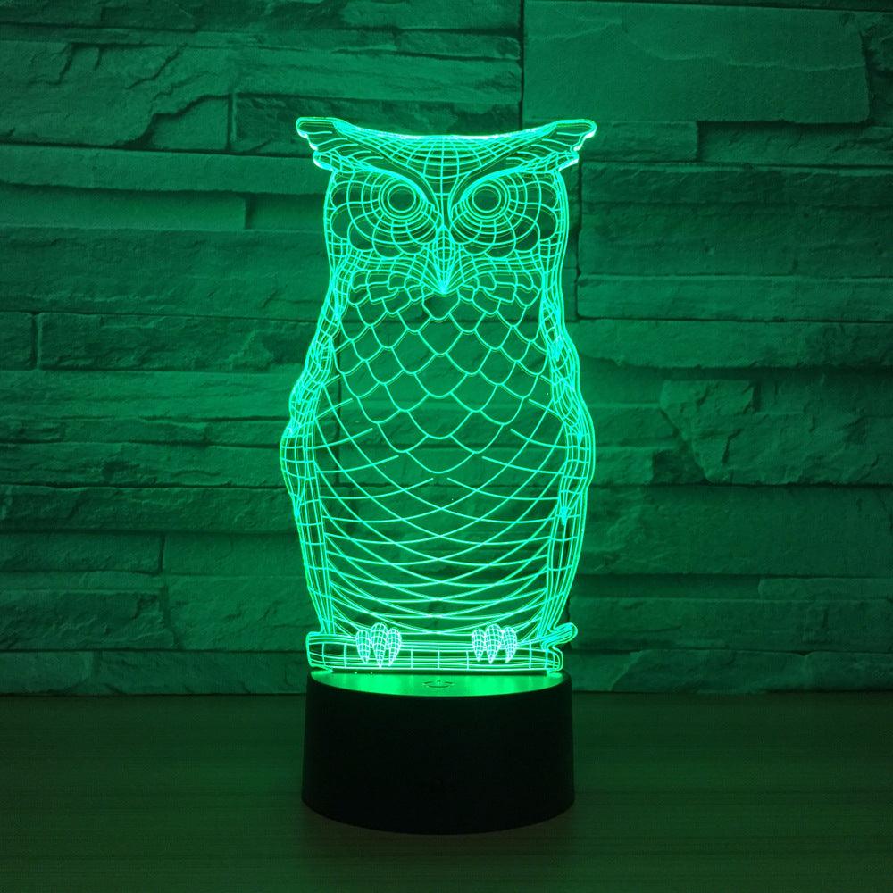 Adorable Owl 3D Optical Illusion Lamp-3D Optical Lamp