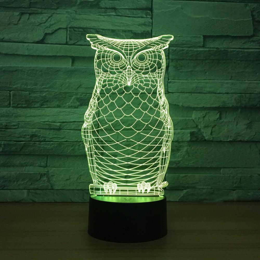 Adorable Owl 3D Optical Illusion Lamp-3D Optical Lamp