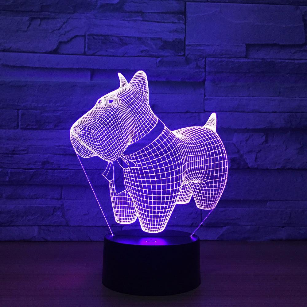 Pet Dog 3D Optical Lamp with Multicolor LED and Touch Control-3D Optical Lamp