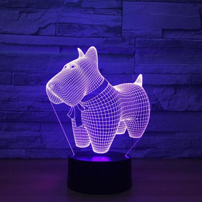 Lovely Pet Dog 3D Optical Illusion Lamp - 3D Optical Lamp