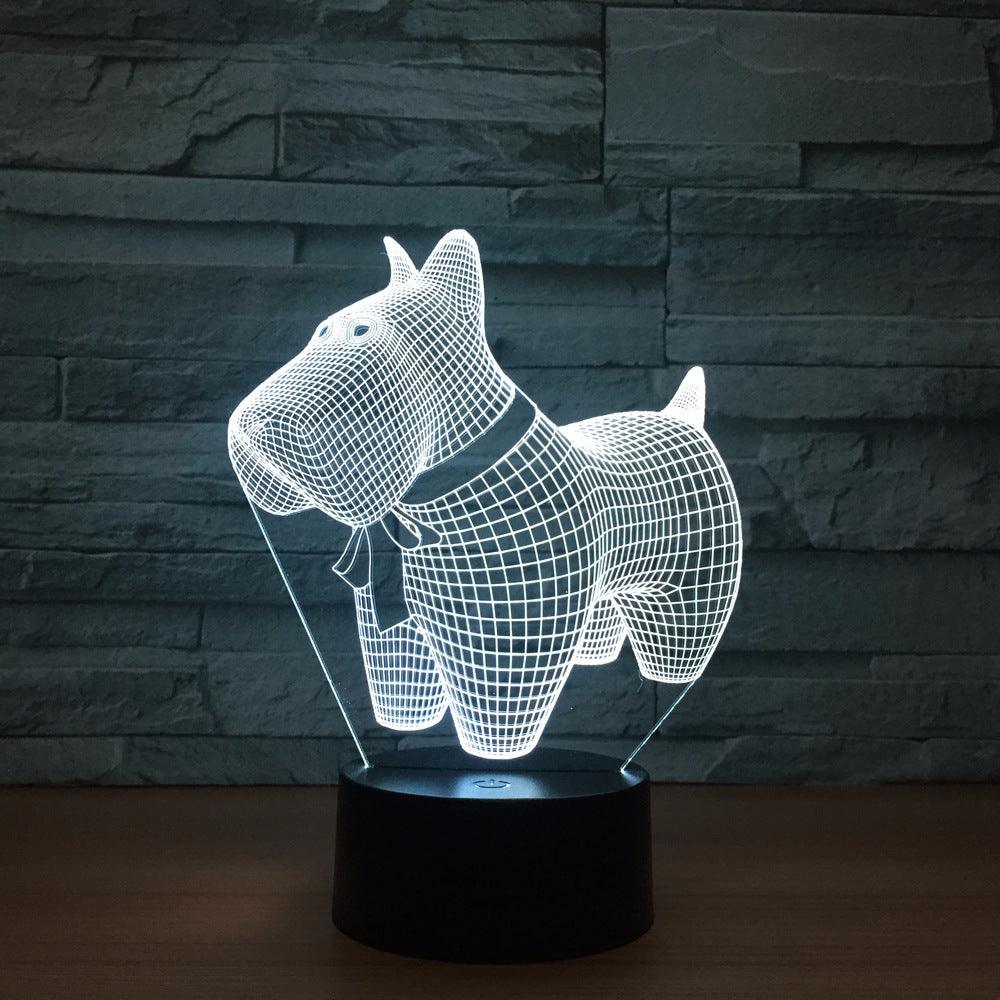 Pet Dog 3D Optical Lamp with Multicolor LED and Touch Control-3D Optical Lamp