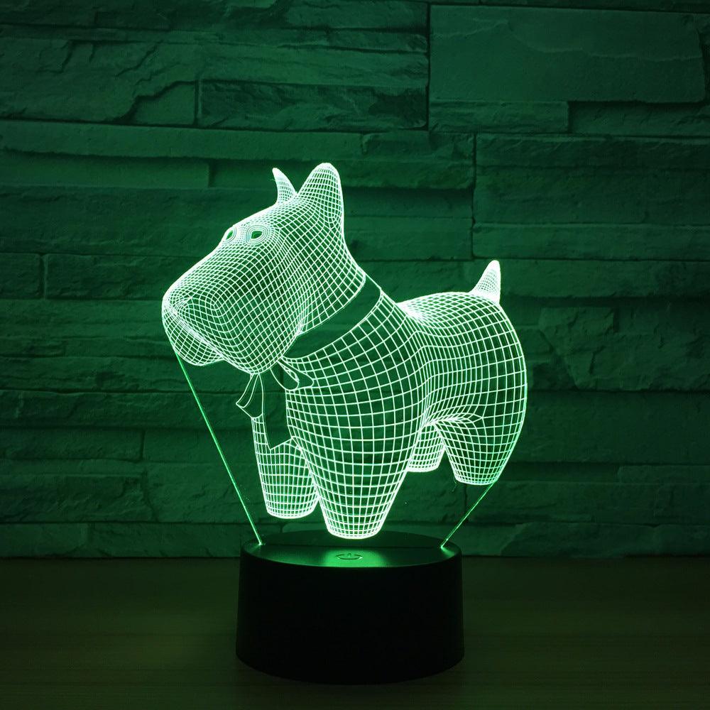 Pet Dog 3D Optical Lamp with Multicolor LED and Touch Control-3D Optical Lamp