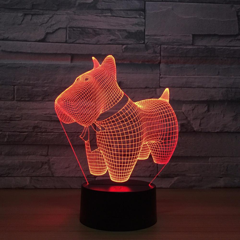 Pet Dog 3D Optical Lamp with Multicolor LED and Touch Control-3D Optical Lamp