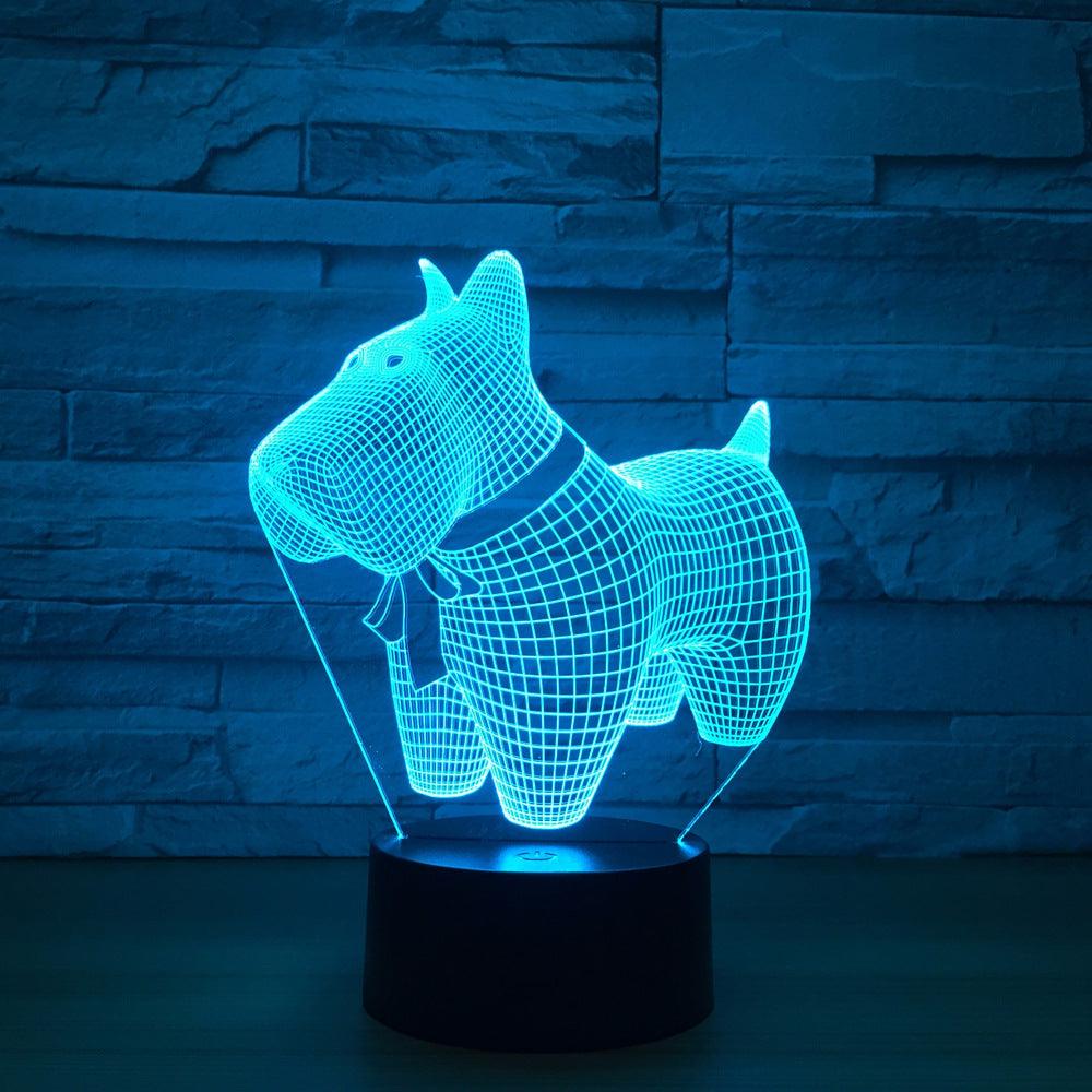 Pet Dog 3D Optical Lamp with Multicolor LED and Touch Control-3D Optical Lamp