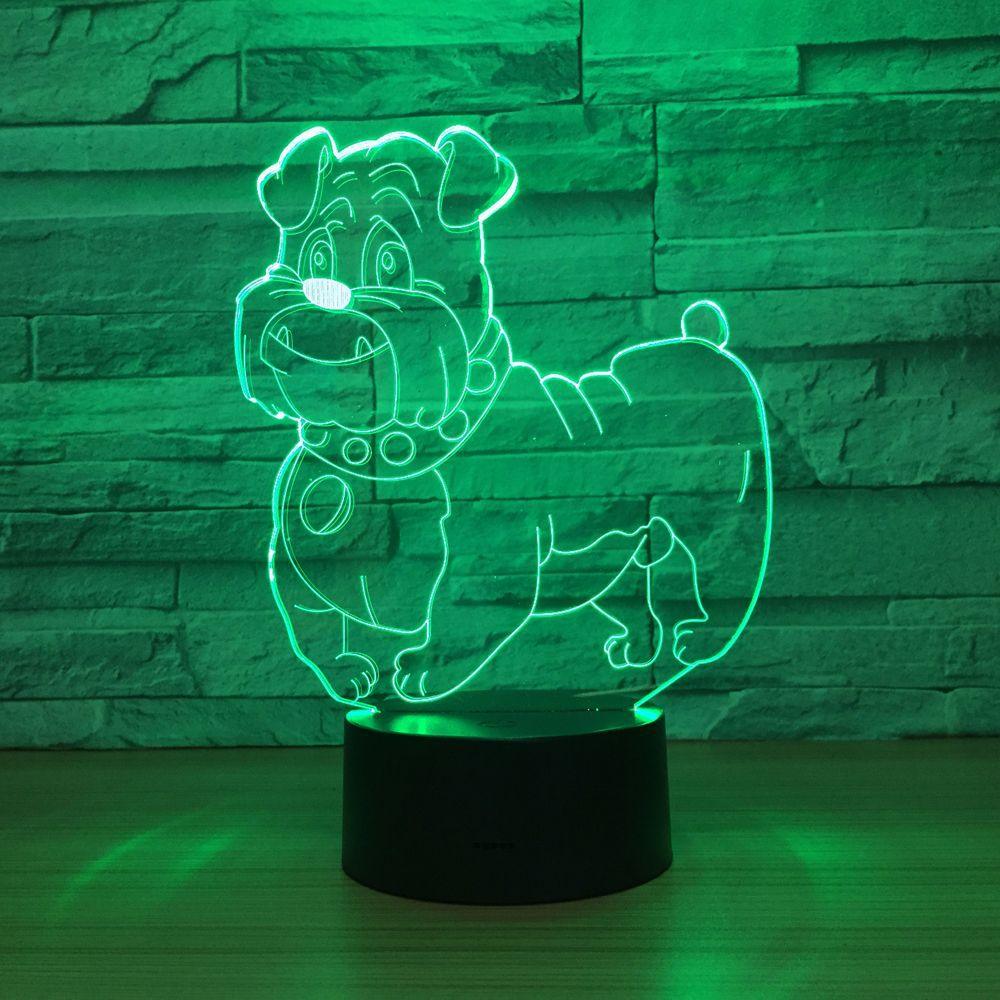 Bulldog Cartoon Illusion Lamp-3D Optical Lamp