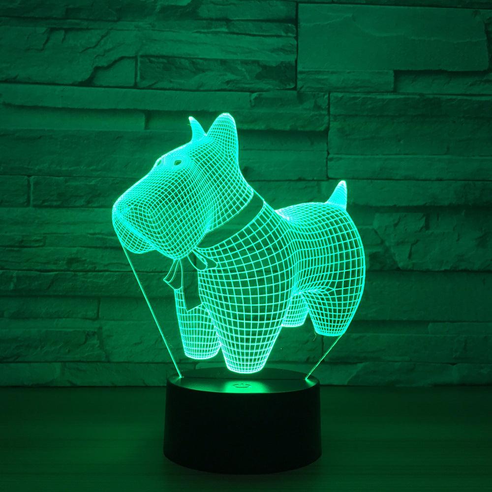 Pet Dog 3D Optical Lamp with Multicolor LED and Touch Control-3D Optical Lamp