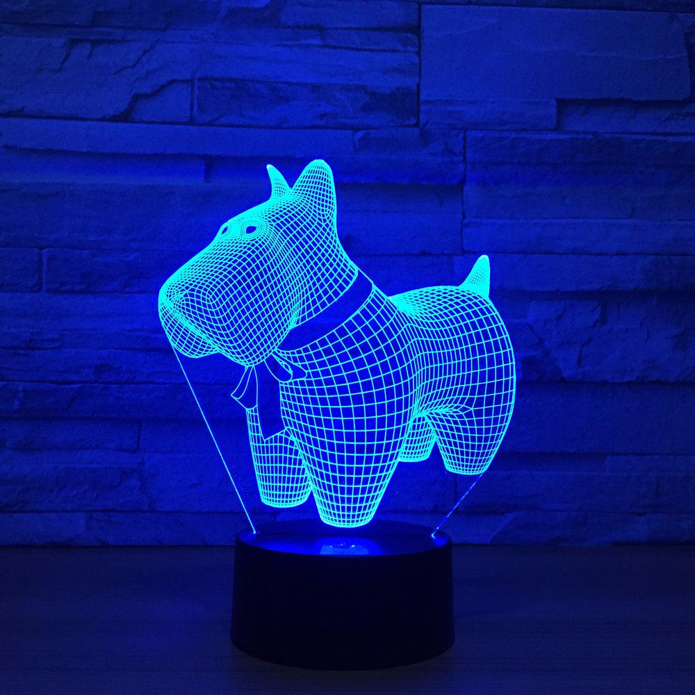 Pet Dog 3D Optical Lamp with Multicolor LED and Touch Control-3D Optical Lamp
