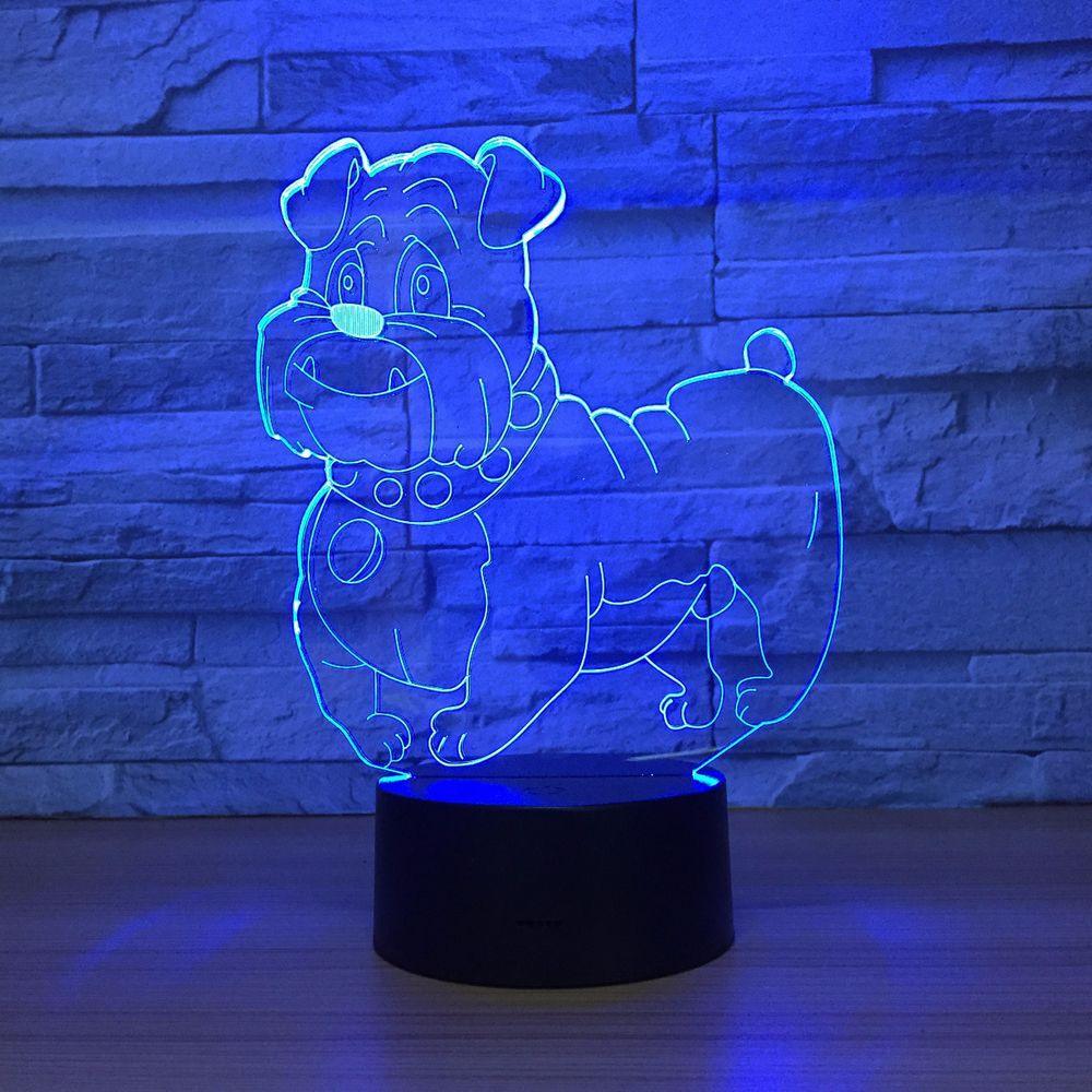 Bulldog Cartoon Illusion Lamp-3D Optical Lamp