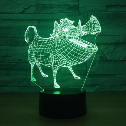 Cartoon Pig 3D Optical Illusion Lamp - 3D Optical Lamp