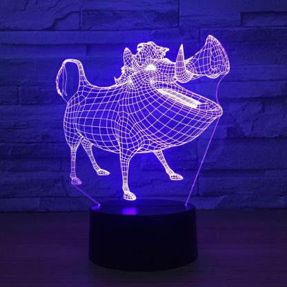 Cartoon Pig 3D Optical Illusion Lamp - 3D Optical Lamp