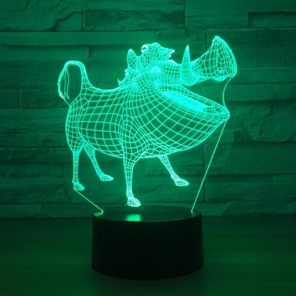 Cartoon Pig 3D Optical Illusion Lamp - 3D Optical Lamp